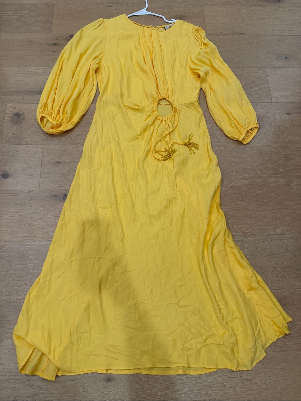 Farm Rio Yellow Cut Out Long Sleeve Midi Dress - Picture 3 of 16